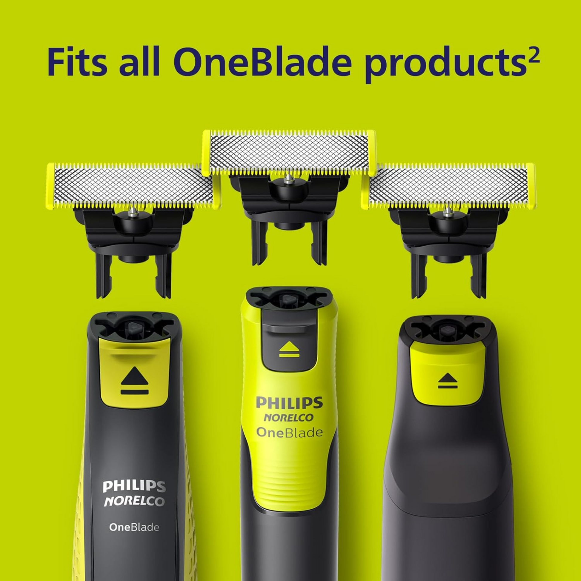 Philips Norelco OneBlade 360 - Cuchillas de repuesto originales para afeitadora y recortadora eléctrica OneBlade, acero inoxidable duradero, recortar, borde y afeitado, paquete de 3