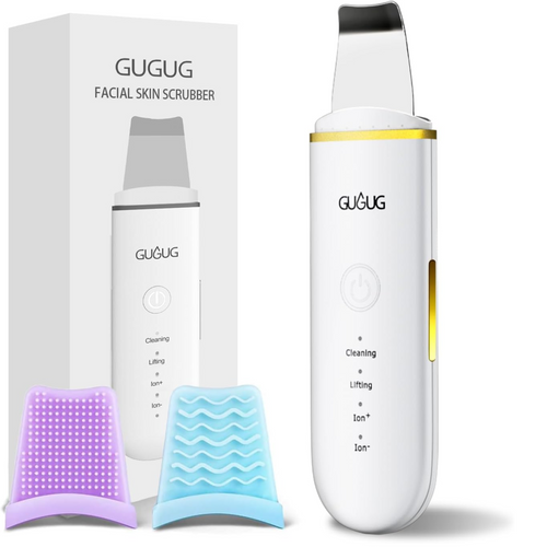 GUGUG Limpiador de Piel Espátula Facial Herramientas para Limpiar Poros Eliminador de Puntos Negros para Limpieza Facial Profunda - 4 Modos - Blanco