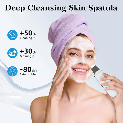 GUGUG Limpiador de Piel Espátula Facial Herramientas para Limpiar Poros Eliminador de Puntos Negros para Limpieza Facial Profunda - 4 Modos - Blanco