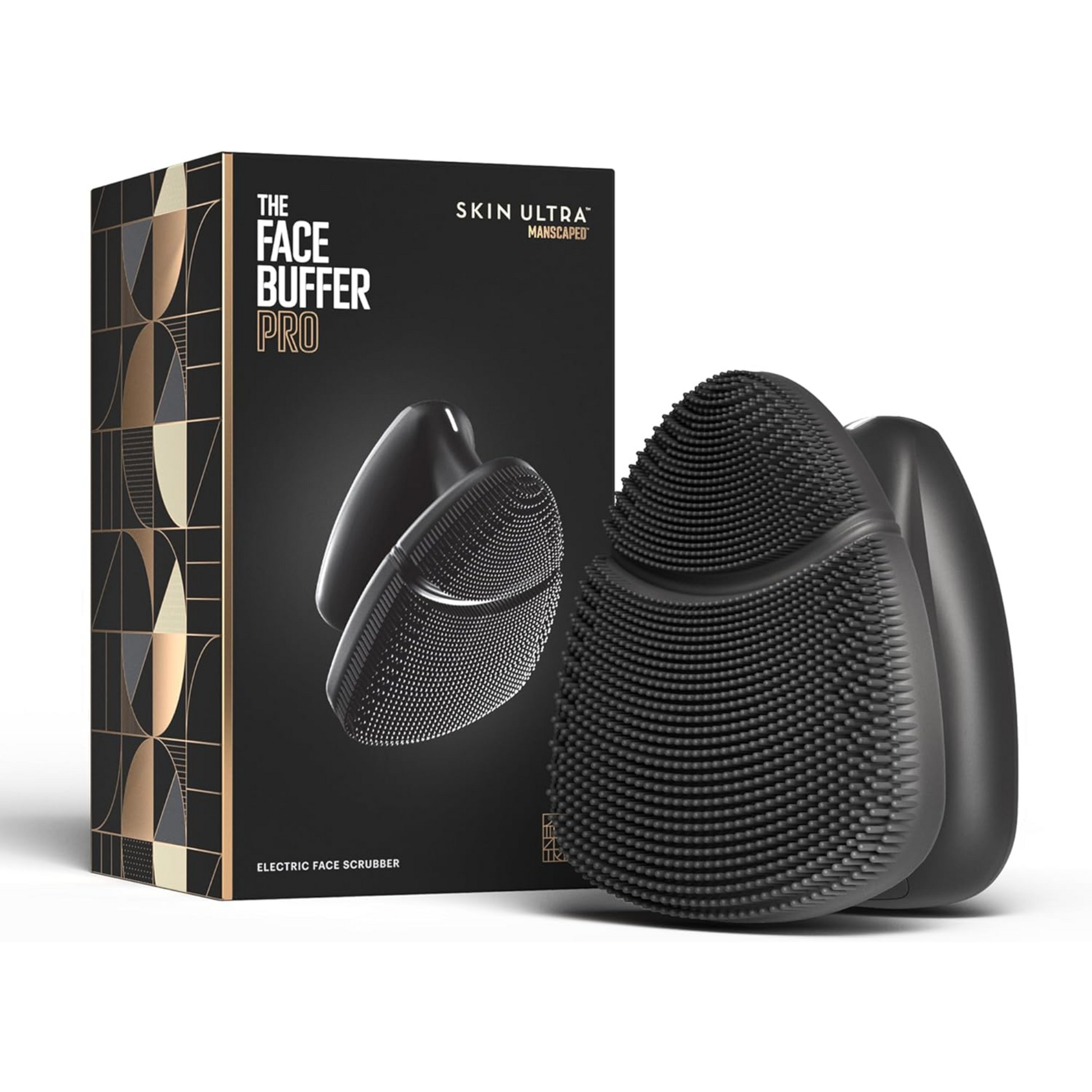 MANSCAPED® The Face Buffer PRO - Limpiador facial eléctrico de silicona para hombre para nutrir, limpiar profundamente y exfoliar tu piel, 3 modos de limpieza facial y 2 velocidades de vibración